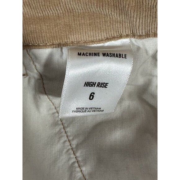 Express Corduroy Skirt Womens Teen Size 6 Brown Tan High Rise Belted Pockets - Picture 9 of 11